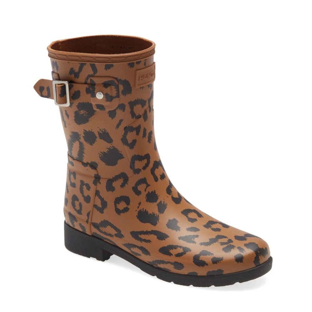 • Hunter • Original Leopard Print Refined Short Waterproof Rain Boot